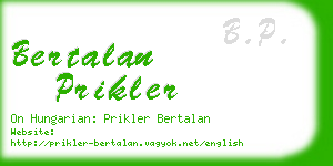 bertalan prikler business card